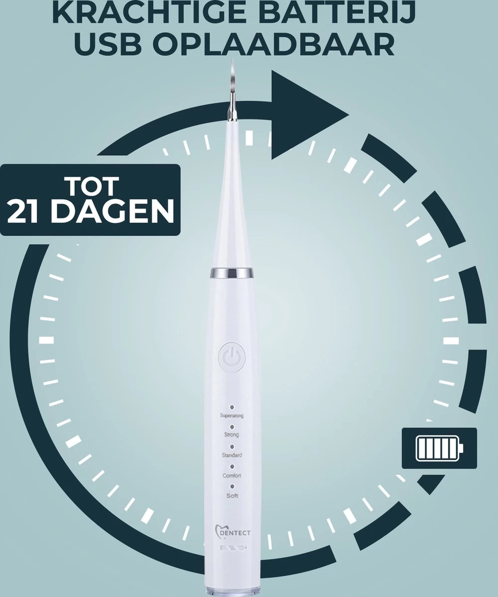 Merkloos Tandsteen Verwijderaar Elektrisch – Tandenborstel Opzetstukken - Tandarts Spiegel - 5 Standen -Wit 10 Merkloos Tandsteen Verwijderaar Elektrisch – Tandenborstel Opzetstukken - Tandarts Spiegel - 5 Standen -Wit - Afbeelding 8