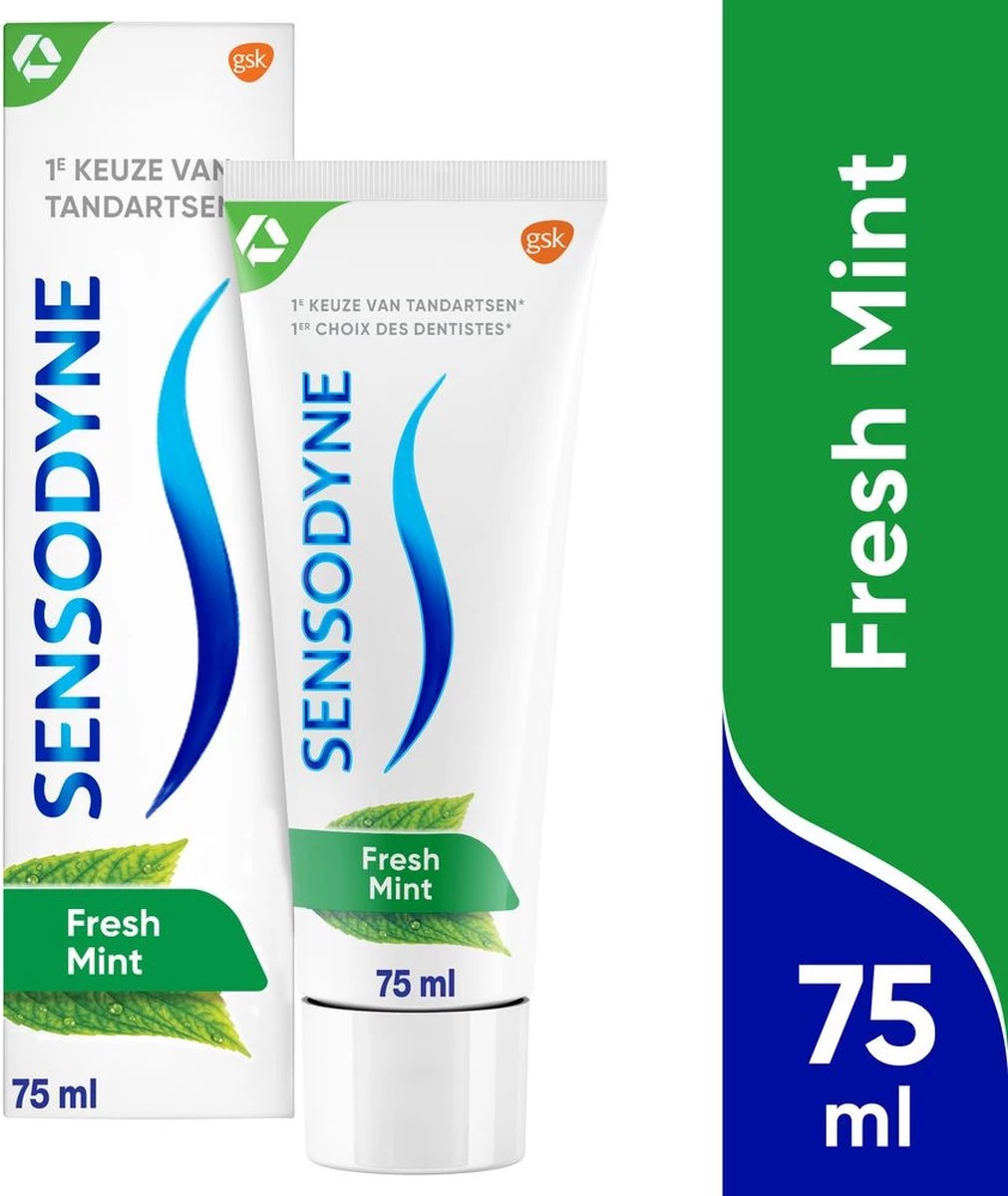Sensodyne Freshmint Tandpasta Voor Gevoelige Tanden 2x 75 Ml 3 Sensodyne Freshmint Tandpasta Voor Gevoelige Tanden 2x 75 Ml