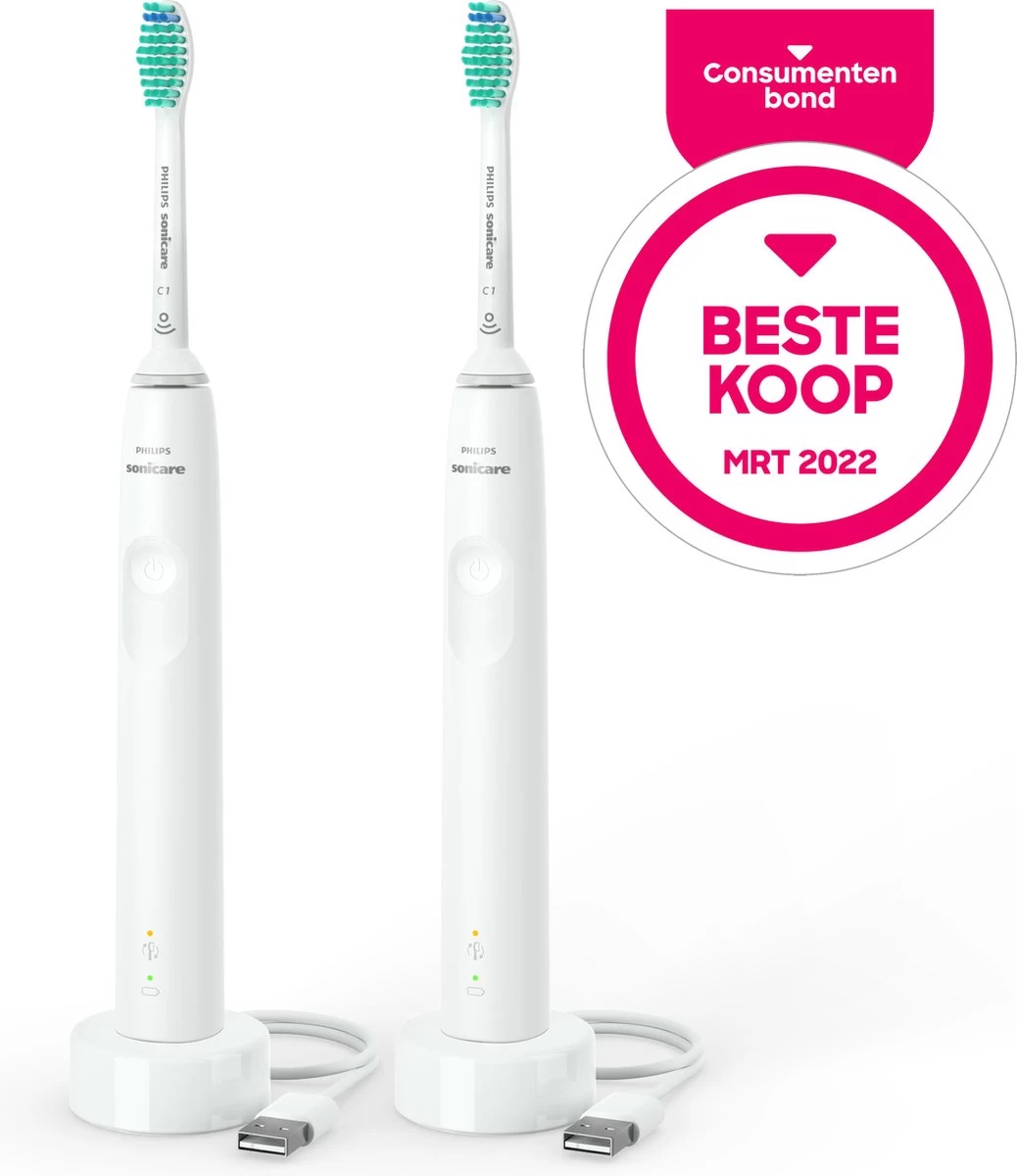 Philips Sonicare Series 3100 HX3675/13 - Elektrische Tandenborstel - Wit - Duopack 17 Philips Sonicare Series 3100 HX3675/13 - Elektrische Tandenborstel - Wit - Duopack - Afbeelding 16