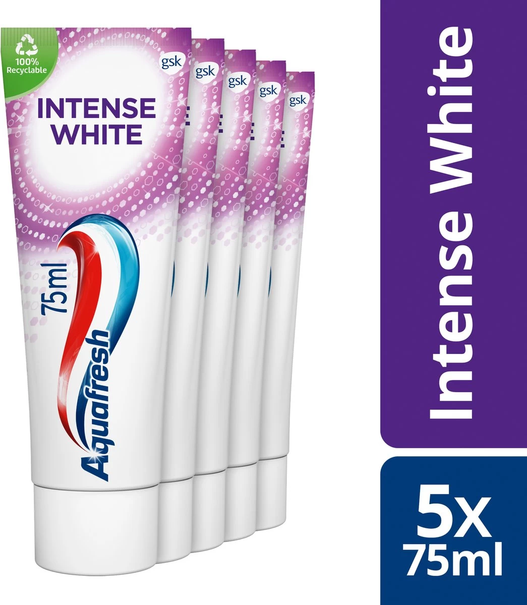 Aquafresh Intense White - Tandpasta - Voordeelverpakking - 5x75ml 3 Aquafresh Intense White - Tandpasta - Voordeelverpakking - 5x75ml