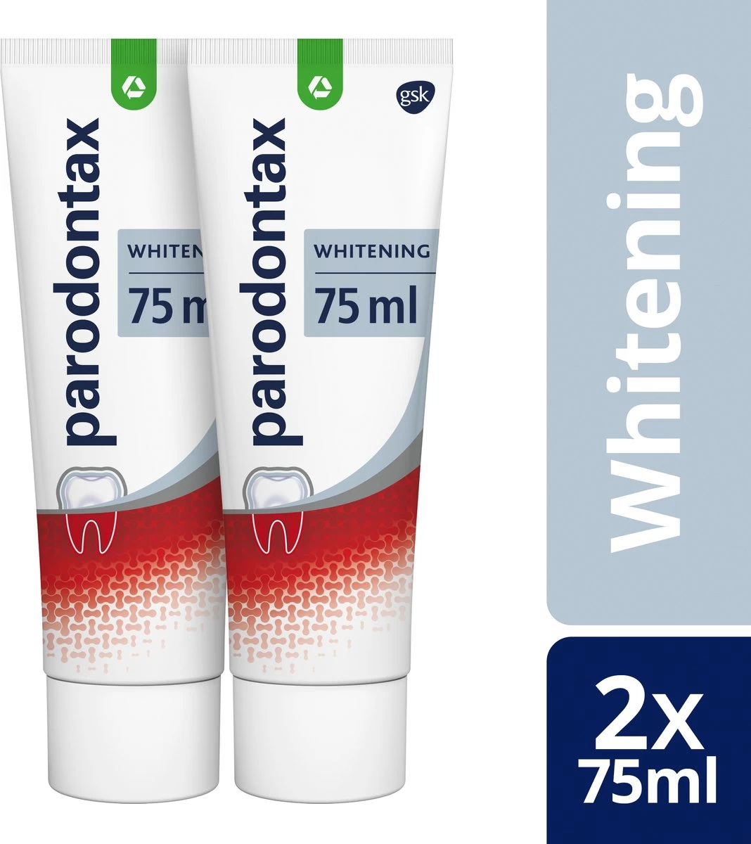 Parodontax Whitening Dagelijkse Tandpasta Tegen Bloedend Tandvlees 2x75 Ml 3 Parodontax Whitening Dagelijkse Tandpasta Tegen Bloedend Tandvlees 2x75 Ml