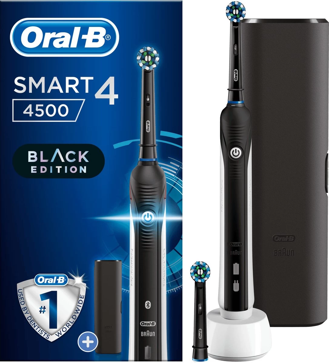 Oral B Oral-B Smart 4 4500 - Zwart - Elektrische Tandenborstel - Powered By Braun - 1 Handvat En 2 Opzetborstels 3 Oral B Oral-B Smart 4 4500 - Zwart - Elektrische Tandenborstel - Powered By Braun - 1 Handvat En 2 Opzetborstels