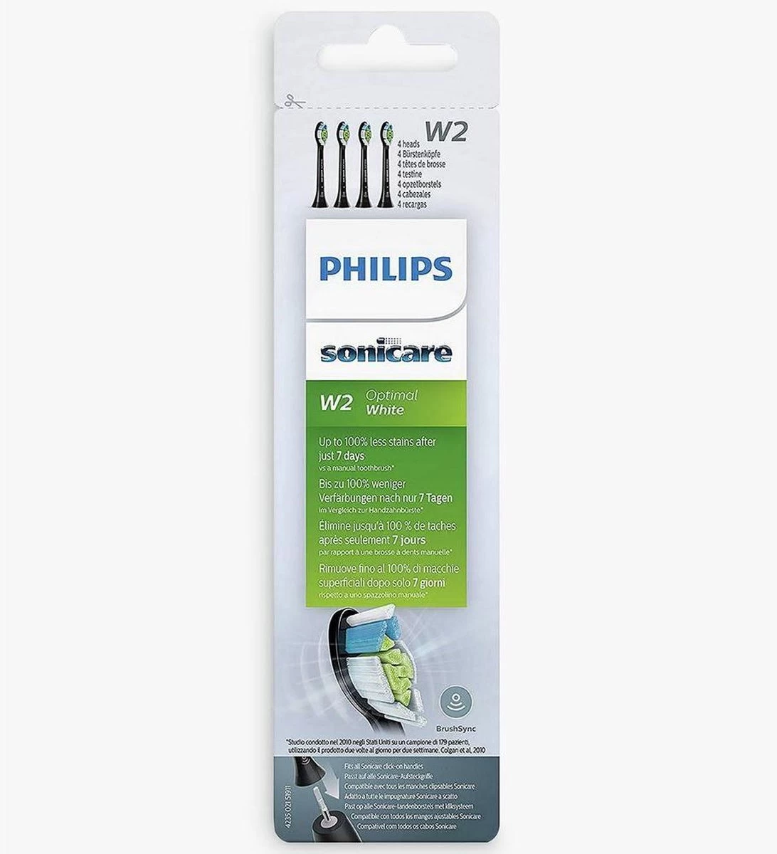 Philips Sonicare W2 Optimal White HX6064/11 - Opzetborstels - 4 Stuks - Zwart 9 Philips Sonicare W2 Optimal White HX6064/11 - Opzetborstels - 4 Stuks - Zwart - Afbeelding 7