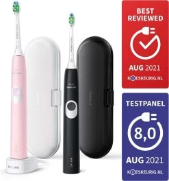 Philips Sonicare ProtectiveClean 4300 HX6800/35 - Elektrische Tandenborstel - Roze & Zwart -Mondverzorging 1121x1200