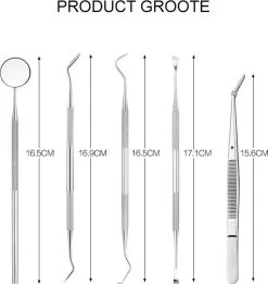 Newide Professionele Tandarts Set Met Luxe Etui – Tandsteen Verwijderaar – RVS Tandarts Setje – Tandenstokers – Tandartshaakje – Tand Verzorging Gereedschap Set – Tandplak Verwijderaar -Mondverzorging 1136x1200 1