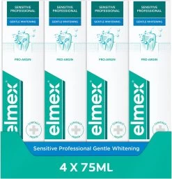 Elmex Sensitive Professional Gentle Whitening Tandpasta 4 X 75ml - Voor Gevoelige Tanden - Voordeelverpakking