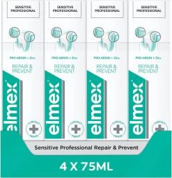 Elmex Sensitive Professional Tandpasta Repair & Prevent 4 X 75 Ml - Voor Gevoelige Tanden - Voordeelverpakking