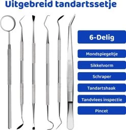ExCorn Elektrische Tandsteen Verwijderaar - Inclusief 6-delig Tandartsset - 3 Standen - Elektrisch Tandplak Verwijderen - Tanden Polijsten -Mondverzorging 1168x1200 3