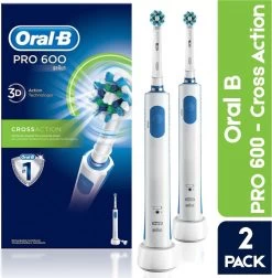 Duopack Oral B 600 Cross Action Elektrische Tandenborstel - 2 Stuks Voordeelverpakking