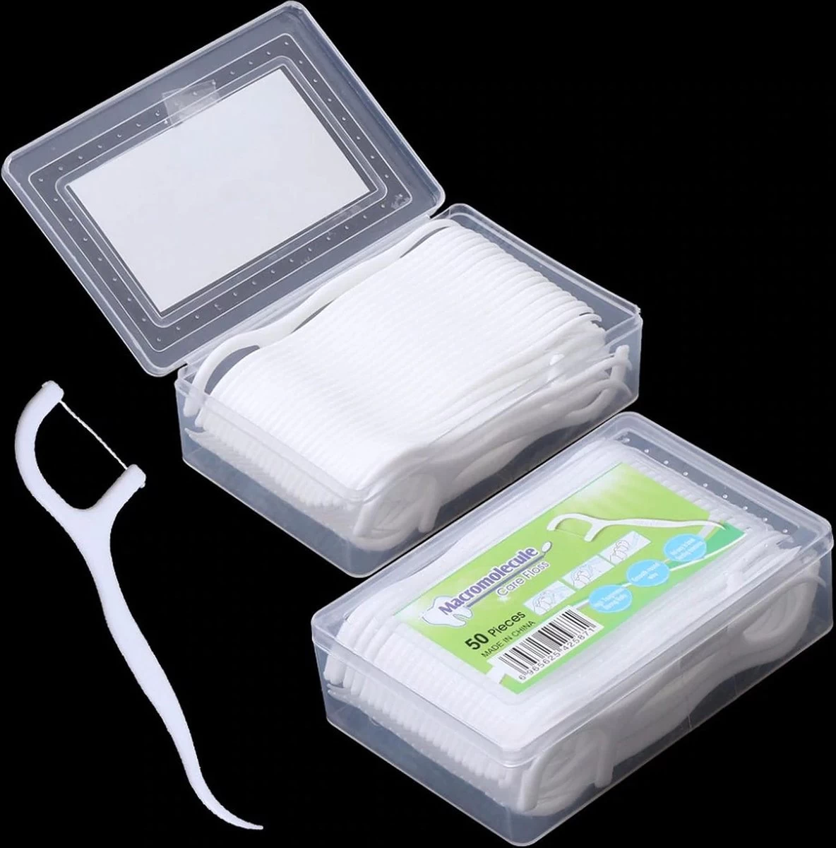 Merkloos Tanden Flosser - 50 Stuks – Tandenstoker Flosser - Wit 3 Merkloos Tanden Flosser - 50 Stuks – Tandenstoker Flosser - Wit