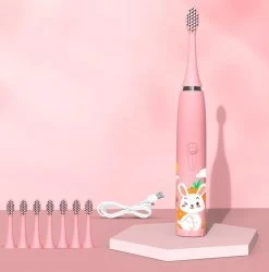 Merkloos CoolHome Sonic Konijntje - Elektrische Tandenborstel Geschikt Voor Peuters En Kinderen - Kindertandenborstel - Roze
