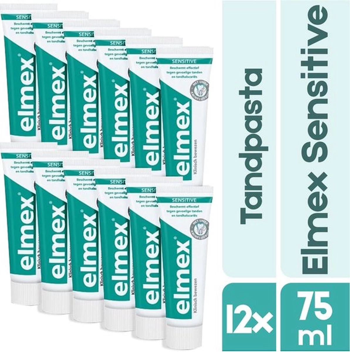 Elmex Tandpasta Sensitive 12 X 75ml - Voordeelverpakking 3 Elmex Tandpasta Sensitive 12 X 75ml - Voordeelverpakking
