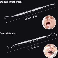Compleet Tandarts Setje –4 Stuks Tandsteenhaakje – Tandartshaakje - Mondspiegel – Tandarts Gereedschap – Mondverzorging – Stainless Steel -Mondverzorging 1194x1200 3