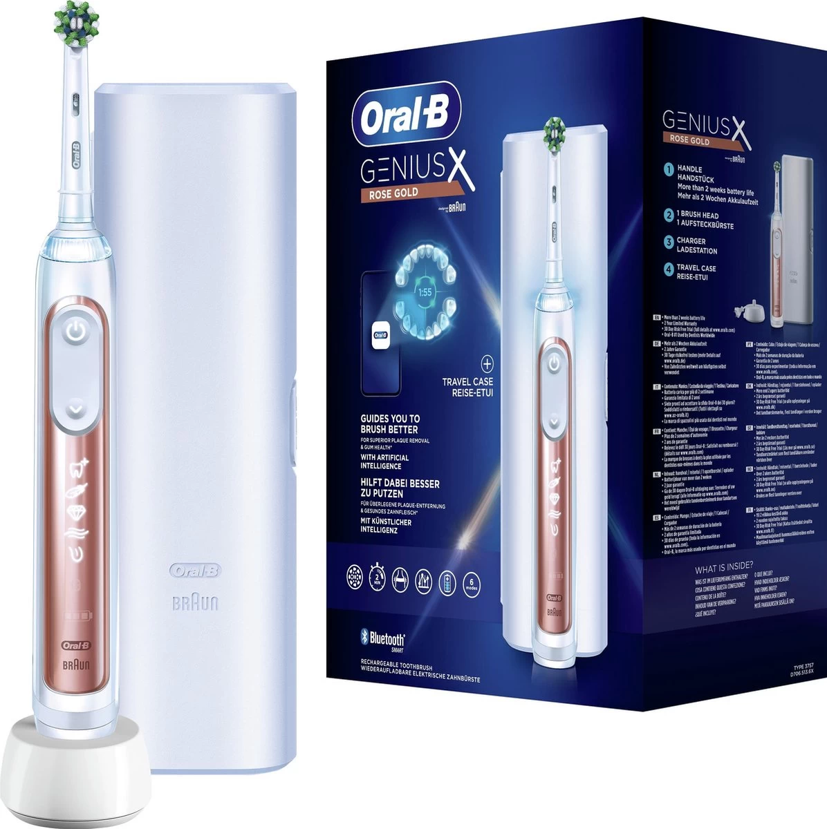 Oral B Oral-B Genius X - Elektrische Tandenborstel - Rosegold 3 Oral B Oral-B Genius X - Elektrische Tandenborstel - Rosegold