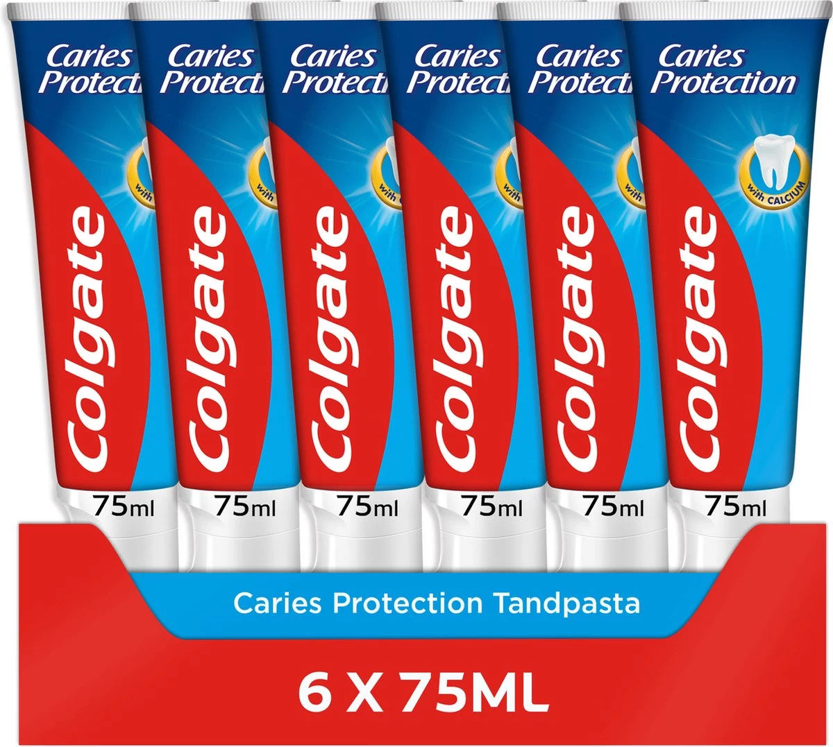 Colgate® Colgate Caries Protection Tandpasta - 6 X 75 Ml - Voordeelverpakking 3 Colgate® Colgate Caries Protection Tandpasta - 6 X 75 Ml - Voordeelverpakking