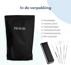 Tandarts Setje - Professioneel - Tandsteen Verwijderaar – Mondspiegel – Tandartshaakje – Tandsteenhaakje - Gebitsverzorging – Inclusief Luxe Etui - 6-delig - RVS -Mondverzorging 1200x1087 4