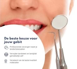 Tandarts Setje - Professioneel - Tandsteen Verwijderaar – Mondspiegel – Tandartshaakje – Tandsteenhaakje - Gebitsverzorging – Inclusief Luxe Etui - 6-delig - RVS -Mondverzorging 1200x1087 5