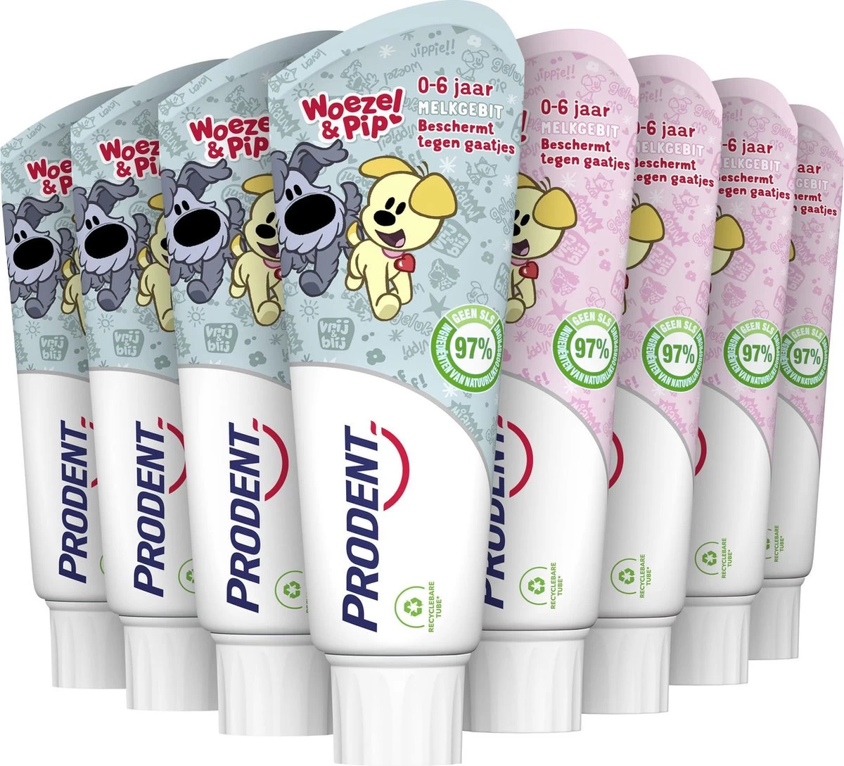 Prodent Kids 0-6 Jaar Woezel & Pip Tandpasta - 12 X 75 Ml - Voordeelverpakking 3 Prodent Kids 0-6 Jaar Woezel & Pip Tandpasta - 12 X 75 Ml - Voordeelverpakking