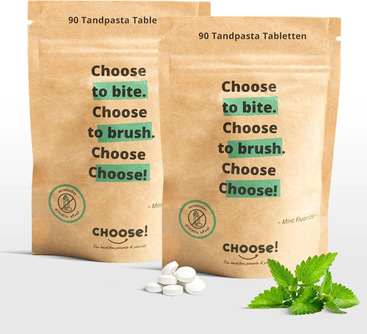 CHOOSE Tandpasta Tabletten - 12 Weken Voorraad - Duurzaam - Aanbevolen Door Tandartsen - Zero Waste - Vegan - Fluoride - Ecologisch Verantwoord 9 CHOOSE Tandpasta Tabletten - 12 Weken Voorraad - Duurzaam - Aanbevolen Door Tandartsen - Zero Waste - Vegan - Fluoride - Ecologisch Verantwoord - Afbeelding 7