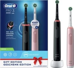 Oral B Oral-B Pro 3 - 3900 - Zwarte En Roze - Elektrische Tandenborstel