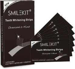 Smilekit - Teeth Whitening Strips - Charcoal & Mint - 7 Sets 14 Stuks - Witte Tanden - Tanden Bleken