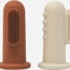 Mushie Finger Toothbrush Clay/Sand - Vingertandenborstel Baby - 2 Stuks Per Verpakking - Tandenborstel Siliconen -Mondverzorging 1200x1117