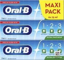Oral B Oral-B 1.2.3 Mint Frisse - Tandpasta - 6 X75 Ml -Mondverzorging 1200x1123