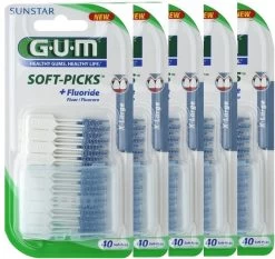 GUM® GUM Soft Picks X-Large - 5 X 40 Stuks - Ragers - Voordeelverpakking