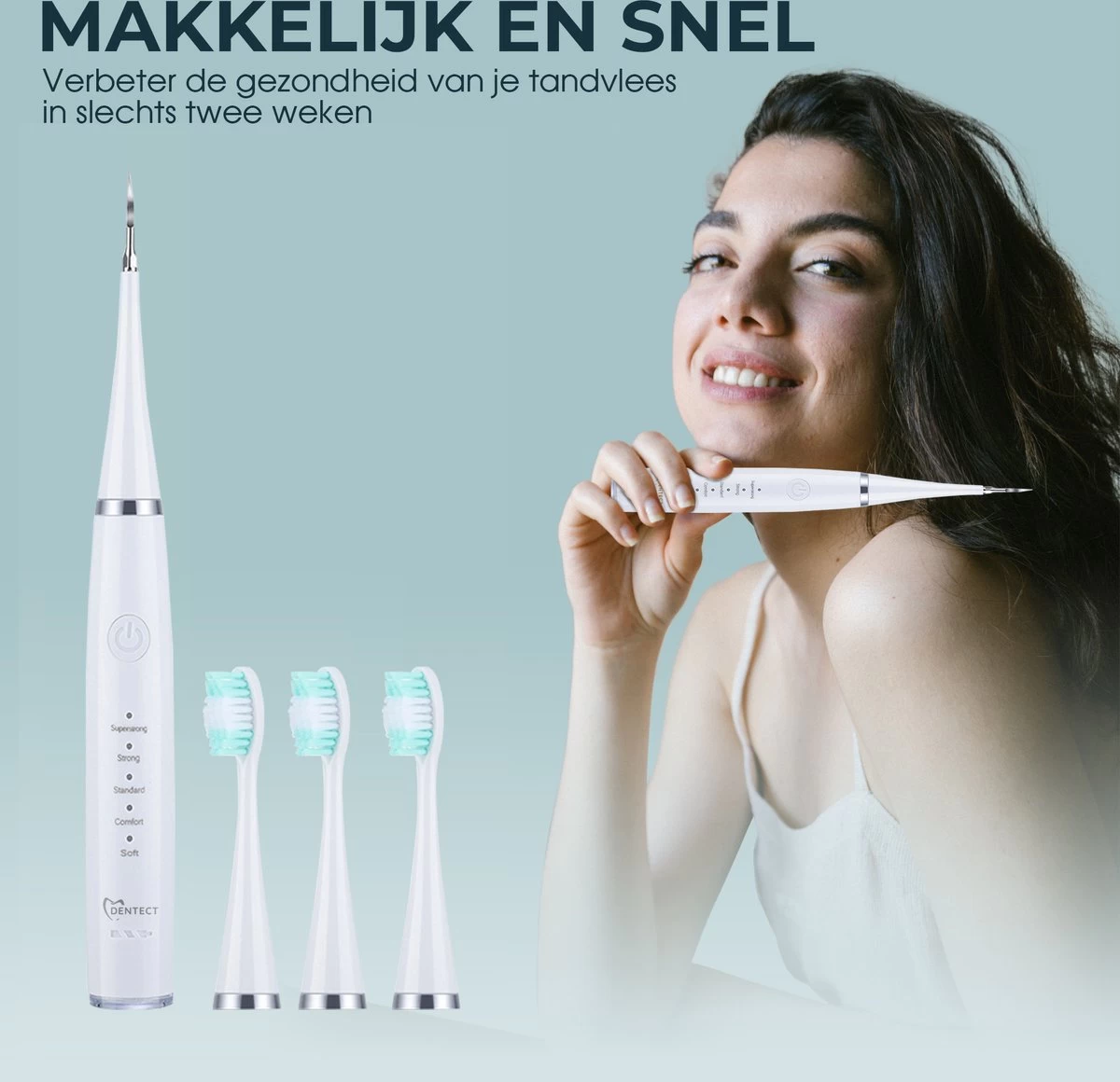 Merkloos Tandsteen Verwijderaar Elektrisch – Tandenborstel Opzetstukken - Tandarts Spiegel - 5 Standen -Wit 4 Merkloos Tandsteen Verwijderaar Elektrisch – Tandenborstel Opzetstukken - Tandarts Spiegel - 5 Standen -Wit - Afbeelding 2