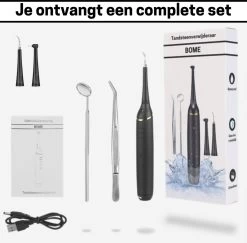 BOME Tandsteen Verwijderaar - 3 Opzetstukken - Tandplak Verwijderaar - Inclusief Spiegel En Pincet - 3 Standen -Mondverzorging 1200x1179 4