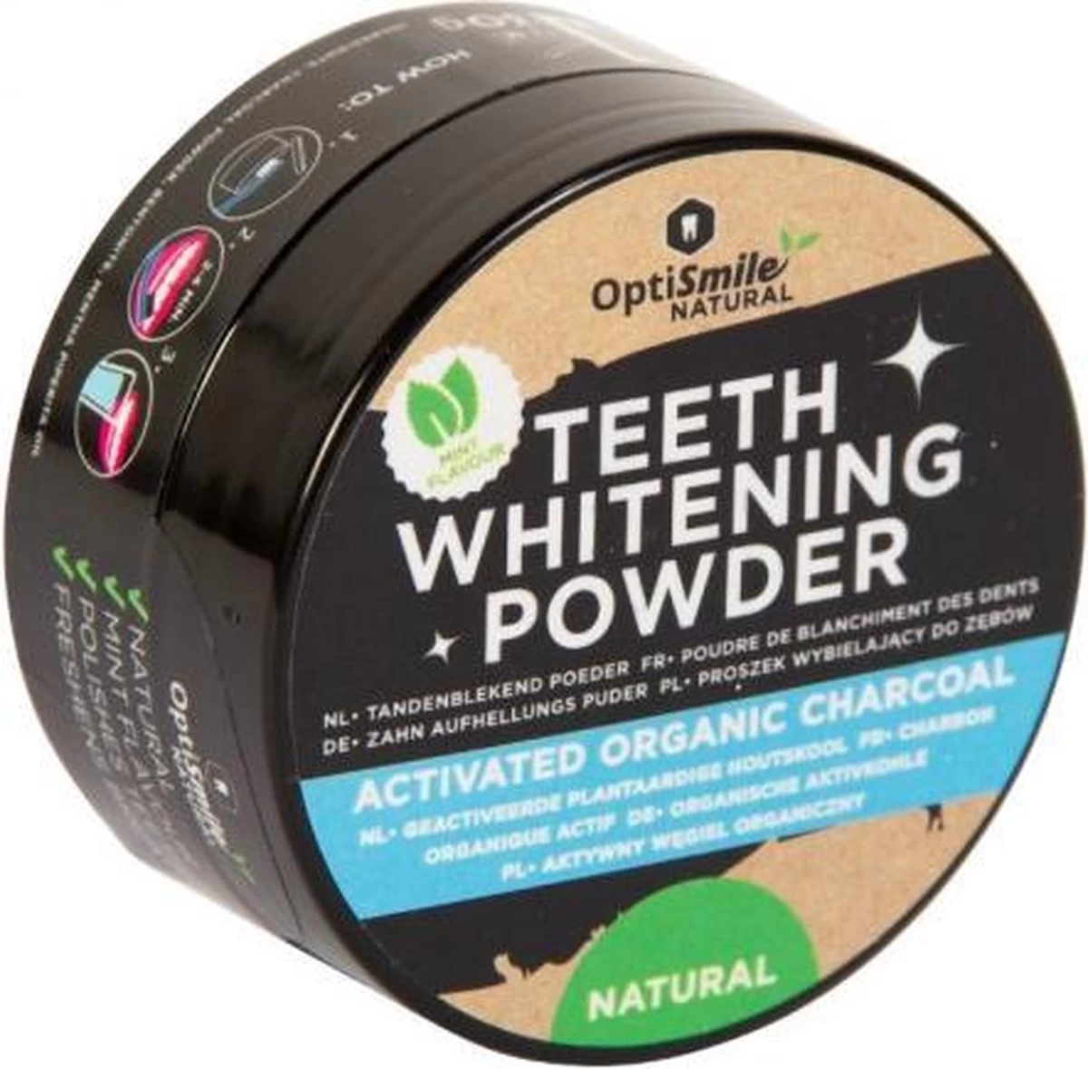 Optismile Witte Tanden Polijstpoeder - Teeth Whitening Charcoal 3 Optismile Witte Tanden Polijstpoeder - Teeth Whitening Charcoal