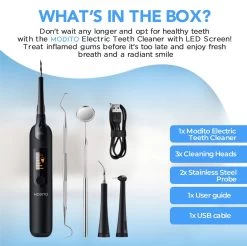 Merkloos Tandsteen Verwijderaar - 5 Standen - Inclusief Tandarts Set - Met 3 Opzetstukken - Elektrisch - Tandplak -Mondverzorging 1200x1196 11