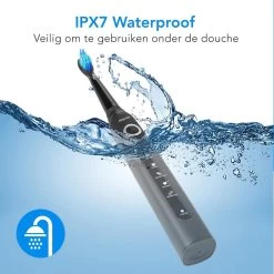 LifeGoods Elektrische Tandenborstel - Oplaadbaar - Veilig Voor Douche - 4 Opzetborstels - Zwart -Mondverzorging 1200x1198 87
