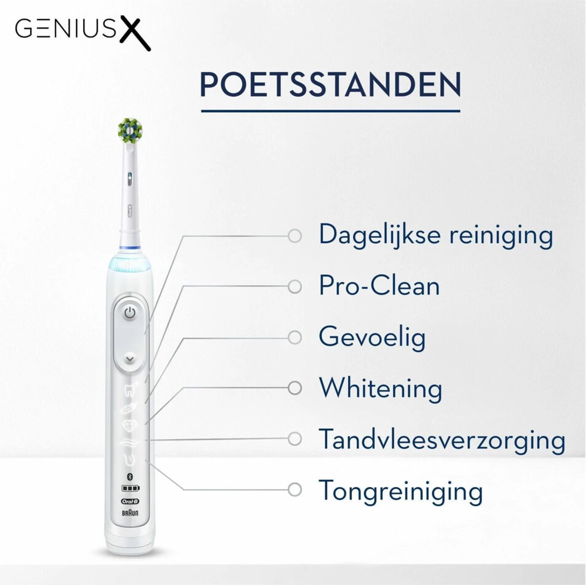 Oral B Oral-B Genius X - Wit - Elektrische Tandenborstel - Ontworpen Door Braun - 1 Handvat En 1 Opzetborstel 13 Oral B Oral-B Genius X - Wit - Elektrische Tandenborstel - Ontworpen Door Braun - 1 Handvat En 1 Opzetborstel - Afbeelding 12