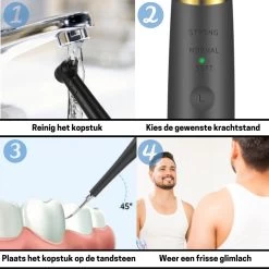 BOME Tandsteen Verwijderaar - 3 Opzetstukken - Tandplak Verwijderaar - Inclusief Spiegel En Pincet - 3 Standen -Mondverzorging 1200x1199 13