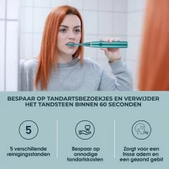 Merkloos Tandsteen Verwijderaar Elektrisch Dentect – Tandenborstel Opzetstukken - Tandarts Spiegel - 5 Standen - Groen -Mondverzorging 1200x1200 1047
