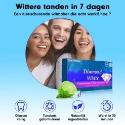 Diamond White - Teeth Whitening Strips - 28x Strips - Zonder Peroxide (0%) - Tandenbleekset - Tandenbleek Strips – Mint -Mondverzorging 1200x1200 1104