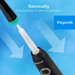 LifeGoods Opzetborstels - Voor Elektrische Tandenborstel - 4 Stuks - Zwart/Blauw -Mondverzorging 1200x1200 497