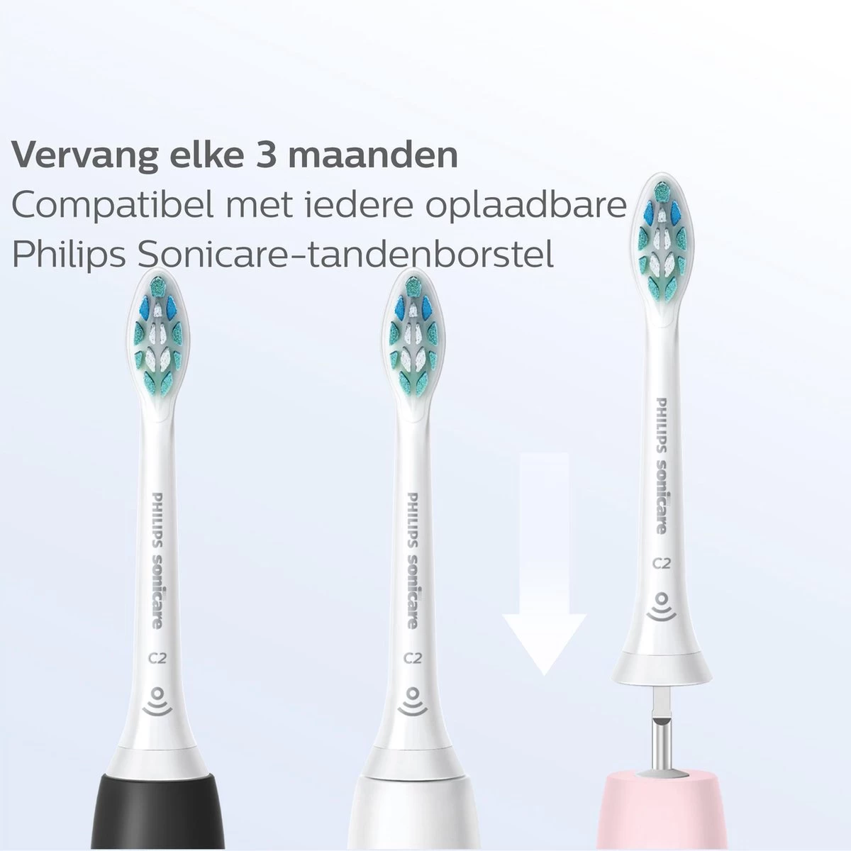 Philips Sonicare W2 Optimal White HX6064/11 - Opzetborstels - 4 Stuks - Zwart 13 Philips Sonicare W2 Optimal White HX6064/11 - Opzetborstels - 4 Stuks - Zwart - Afbeelding 11