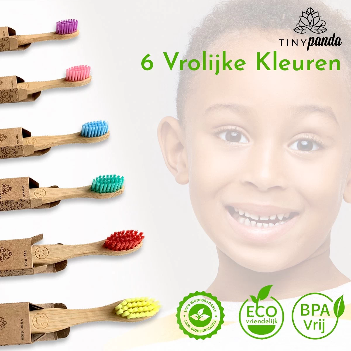 4+2 Bamboe Tandenborstel Voor Kinderen - Emoji - Bamboo Kids Toothbrush - Zero Waste - Vegan 4 4+2 Bamboe Tandenborstel Voor Kinderen - Emoji - Bamboo Kids Toothbrush - Zero Waste - Vegan - Afbeelding 2