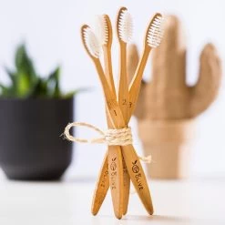 Bamboe Tandenborstel By Olive 4 St. Genummerd 100% Moso Bamboo