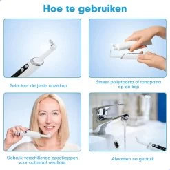 DEN-T® PRO P350 Elektrische Tandenpolijster - Wit - 5 Standen - 5 Opzetstukken - Polijstmachine - Polijstset - Tanden Polijsten - -Mondverzorging 1200x1200 732