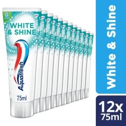 Aquafresh White & Shine - Tandpasta - Voordeelverpakking - 12x75 Ml