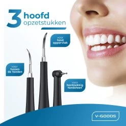 Professionele Tandsteen Verwijderaar - 5 Standen - Inclusief Tandarts Set - Met 3 Opzetstukken - Elektrisch - Tandplak -Mondverzorging 1200x1200 979