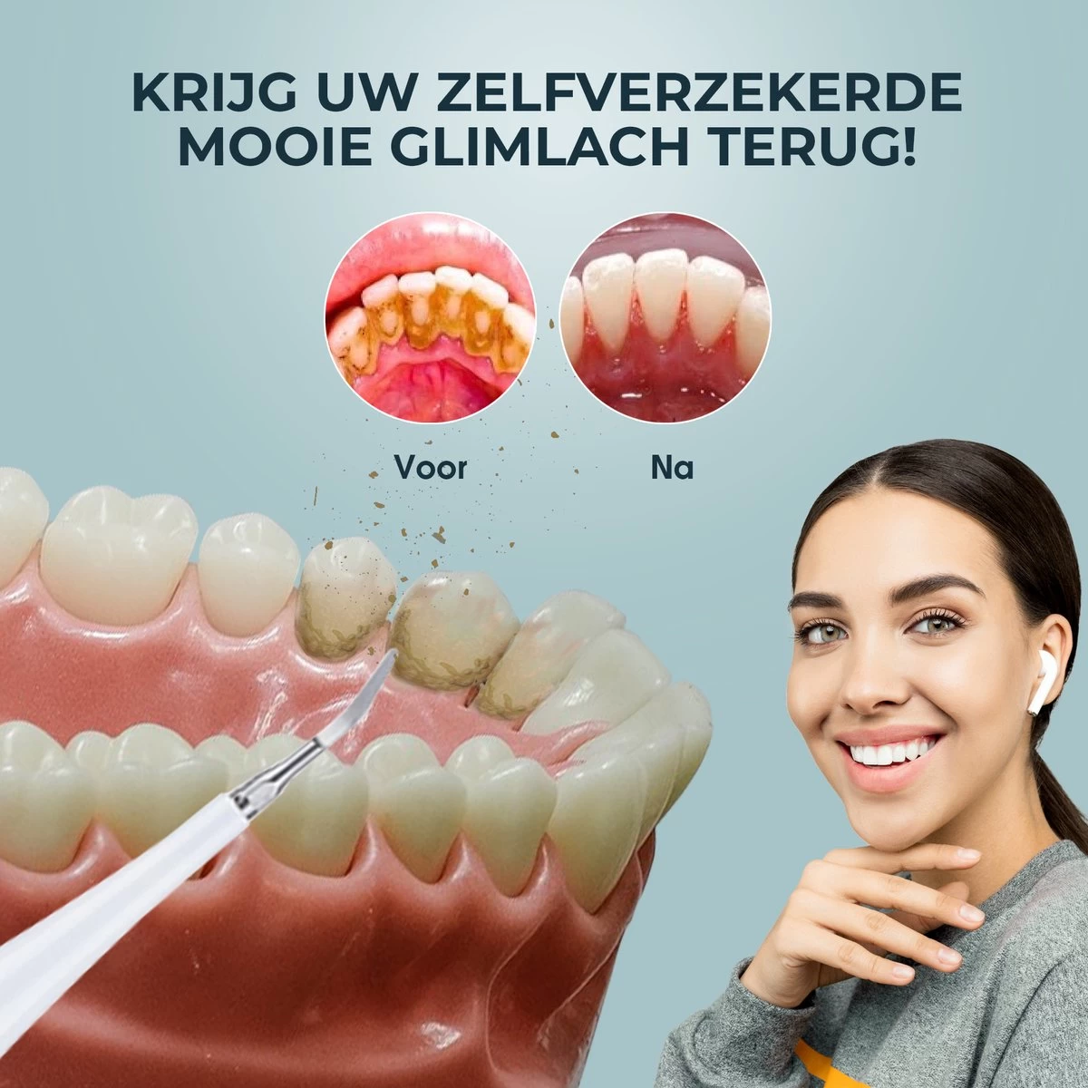 Merkloos Tandsteen Verwijderaar Elektrisch – Tandenborstel Opzetstukken - Tandarts Spiegel - 5 Standen -Wit 7 Merkloos Tandsteen Verwijderaar Elektrisch – Tandenborstel Opzetstukken - Tandarts Spiegel - 5 Standen -Wit - Afbeelding 5