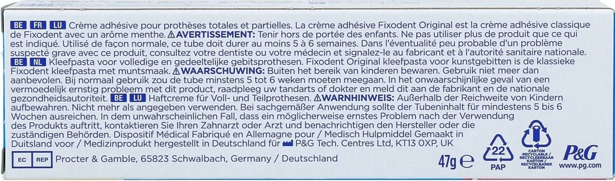 Fixodent Kleefpasta Sterke Fixatie Original 47 Gr 10 Fixodent Kleefpasta Sterke Fixatie Original 47 Gr - Afbeelding 8