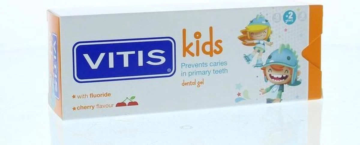 Vitis Kids - Tandpasta & Gel - 2+ Jaar - 50ml - Kersen Smaak 8 Vitis Kids - Tandpasta & Gel - 2+ Jaar - 50ml - Kersen Smaak - Afbeelding 6