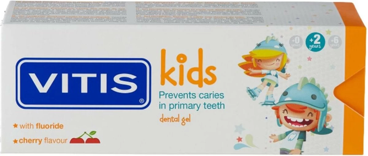 Vitis Kids - Tandpasta & Gel - 2+ Jaar - 50ml - Kersen Smaak 6 Vitis Kids - Tandpasta & Gel - 2+ Jaar - 50ml - Kersen Smaak - Afbeelding 4
