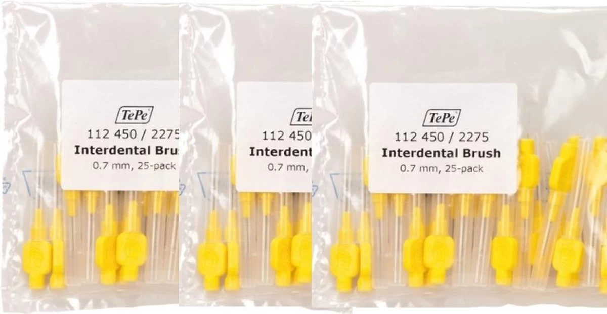 Tepe Interdentale Rager Origineel 0.7 Mm Geel - 3 X 25 Stuks - Voordeelverpakking 4 Tepe Interdentale Rager Origineel 0.7 Mm Geel - 3 X 25 Stuks - Voordeelverpakking - Afbeelding 2