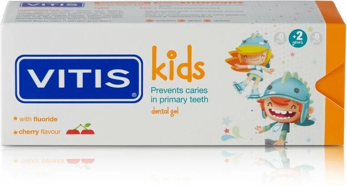 Vitis Kids - Tandpasta & Gel - 2+ Jaar - 50ml - Kersen Smaak 4 Vitis Kids - Tandpasta & Gel - 2+ Jaar - 50ml - Kersen Smaak - Afbeelding 2